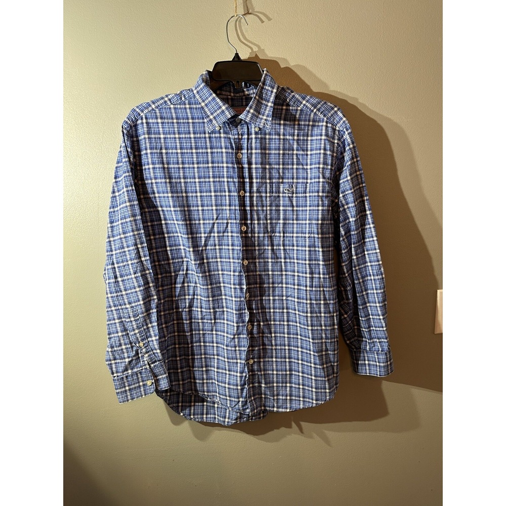 Vineyard Vines Tucker Shirt Plaid Whale‎ Logo Button Down Long Sleeve Mens L